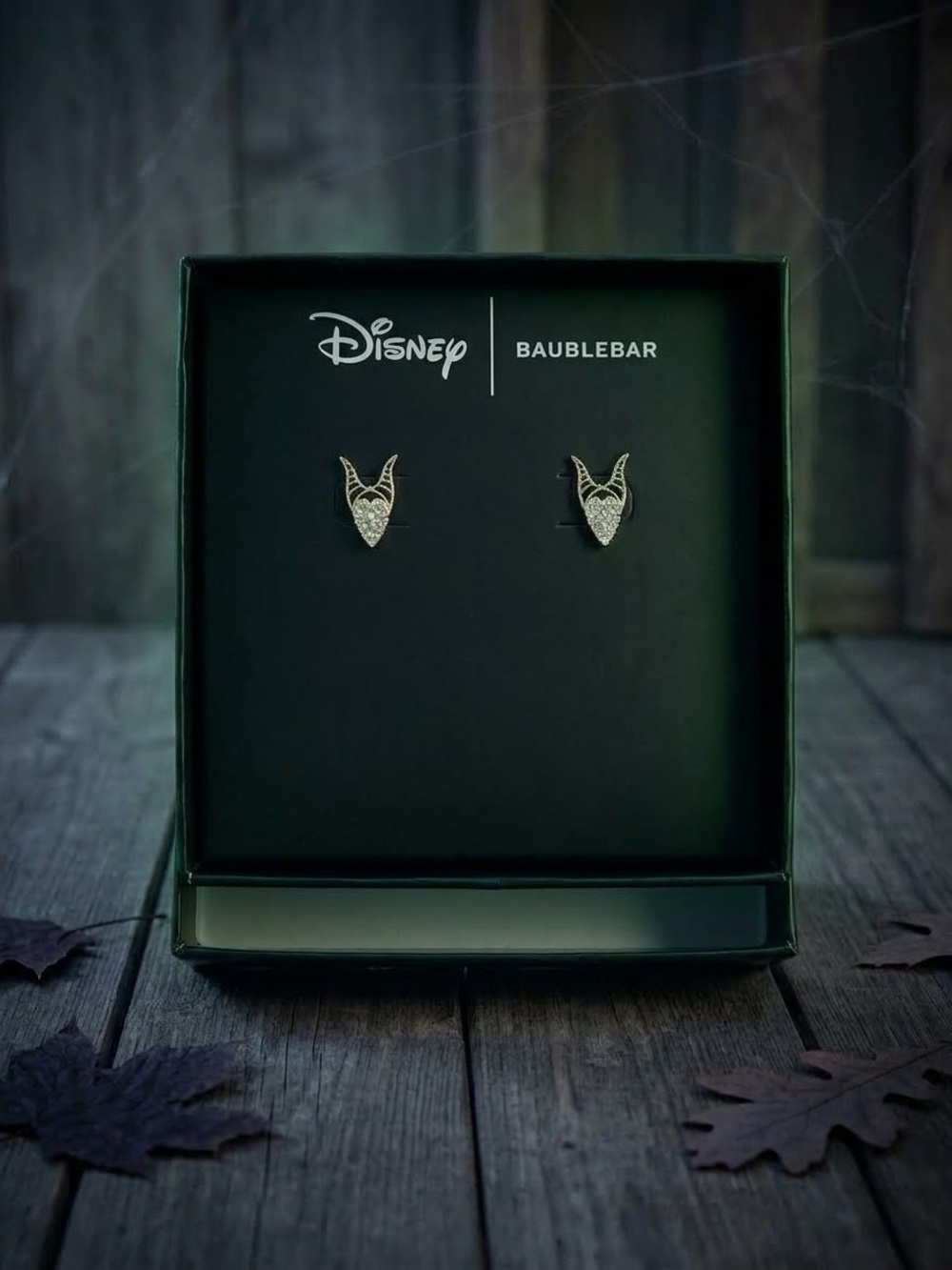 Disney Maleficent Horn Crystal Stud Earrings - Silver